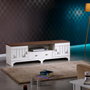 Hanah Home Soporte de TV Gazel Blanco y Marrón